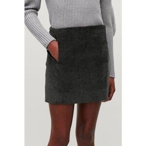 Cos Corduroy Lined Mini Skirt In Dark Gray Women's Size 2